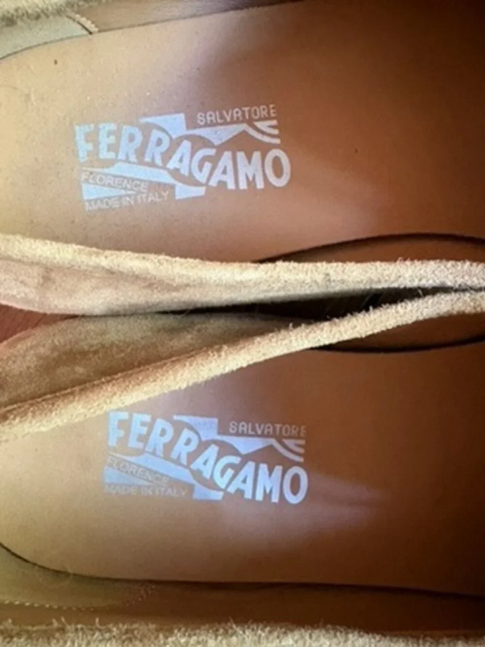 SALVATORE FERRAGAMO Ecru Suede Men's Tasseled Slip-on loafer shoes 10.5 - Picture 2 of 9